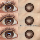 Dewy Strawberry Pink Brown Contact Lens Half Year Center Glint Gradient Lens For Sweet Girly Date Daily Fashion Makeup