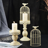 Retro Bird Cage Candle Holder Metal Iron Art Candlestick Luxury Romantic Wedding Party Home Tables Centerpieces Decoration Craft