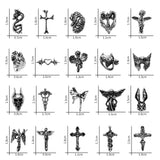 10PCS Gothic Style 3D Alloy Nail Art Charms Skeleton Cross Accessories Parts For Halloween Nail Decoration Design Supplies Tool