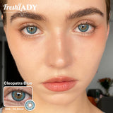 Blue Colored Contact Lenses 1 Pair Natural Yearly Disposable Cosmetic Eye Lens 14.2mm Soft Color Lens