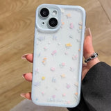 Luxury Flower Soft Clear Case for IPhone 16 15 14 13 12 Pro Max Shockproof Flower Transparent Case Fundas Coque