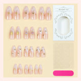 Luxury Golden Patterns French False Nails Red Heart Acrylic Press on Nails Sweet Almond Ins Fake Nails with Metallic Gold Accent