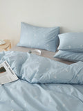 Ikeehome  Fre Cotton Floral Print Bedding Set Pure Color Duvet Cover Bed eet Quilt Cover All Seasons Universal Simple Sle 4-Piece...