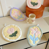 Tulip Printed Hand Towel INS Style Cleaning Cloth Absorbent Soft Hanging Towels Kitchen Creative Hand Cloth Kids Bathing Towel