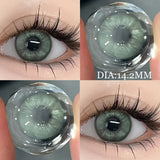 1 pair Color Contact Lenses with diopters Green Myopia Beauty Lens Cosmetic Color Pupils Contact Lenses Free Shipping