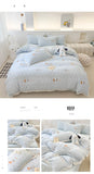 Princess Style Bedding Sets Ruffle Lace Bow Quilt Cover Romantic Print Bedclothes Home Decor Woman Girl Bedroom Duvet Cover 4pcs