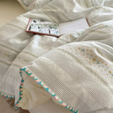 100% Cotton Floral Bedding Set Single Queen King Size Washed Cotton Soft Duvet Cover Bed Sheet/Fitted Sheet Pillowcases 3/4Pcs