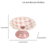Creative Ceramic Candlestick Hand-painted Checkered Cherries Candle Holder Candle Stick Holder Home Decoration Accessories