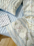 Fre Sle Pure Cotton Bedding Set 40 Tead Count 4-Piece Quilt Cover eet Fitted eet Pillowcase Set for Students