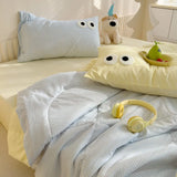 2025 new dopamine washed cloud cotton big eye series summer quilt four-piece three-piece set single piece summer quilt cool