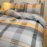 Ikeehome  Thiened Warm Flannel Bedding Set Pure Cotton Bear Pattern Autumn Winter Four-Piece Quilt Cover eet Tee-Piece Set