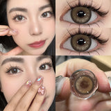 0~-6.00 Natural Korean Lenses 1Pair Colored Contact Lenses Brown Lenses Blue Eye Fashion Lenses