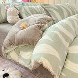 New high-weight, fresh and light milk fleece printed quilt cover Thickened warm Duvet cover