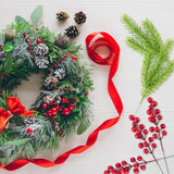 10Pcs Christmas Decoration Artificial Pine Branches Holly Berries Red Berry Branches for Christmas Tree Wreath Gifts Decoration