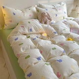 Romantic Dry Flowing Sand Full Cotton Double Layered Bedding Set 4-Piece Spring Soft Naked Sp Bed Canopy Sle