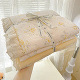 Floral Bedding Set Korean Style Duvet Cover Set Bed Linen Set Flat Sheets Set 2 Pillowcases Single Double Queen Size For Student