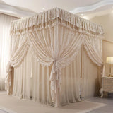 French Style Luxury Princess Mosquito Net Double Layer Bedding 3 Side Openings Post Bed Curtain Canopy Netting NO Bracket