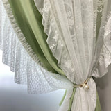 Double French Rococo Ins Style Curtains for Living Room Bedroom Girls Models Blackout Light Luxury Cream Lace Milk Tea Colour