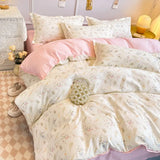 Red Cherry Plaid Duvet Cover Set with Sheet Pillowcase Soft Cover NoFilling Warm Bed Linen Twin Full Queen Size Home Bedding Set