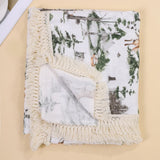 Cotton Muslin Baby Swaddle Blanket Tassel Receiving Blanket for Newborn Baby Items Bedding Swaddle Wrap Babies Stroller Cover