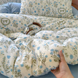 New Floral Double-piece Washed Cotton Quilt Cover  Skin-friendly Breathable Student Dormitory Duvet Covers Without Pillowcases