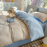 Korean Style Bedding Sets Soft Flat Sheet Duvet Cover Pillowcase Polyester Twin Queen Full Size Quilt Cover Set Sheet Set