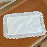 Korean Style Soft Flounced Lace Ruffle Placemats Dust-proof Multi-purpose Lace Napkins Coasters Photo Props