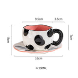 Creative Ceramic mug Hand-painted Flower Clouds Coffee Cup with Saucer Irregular Handmade Cup Breakfast Milk Tea Cups Gift Set
