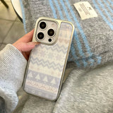 Winter plating phone case for iphone 14promax 15pro 16 14 13 15 pro max 16pro 13promax snowman print protector cover shell