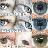 2pcs High Gloss Big Diameter Colored Contacts High Moisture Half Yearly Lenses for Daily Wear Makeup Party 0.00D No Po