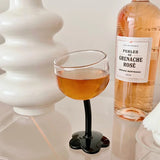 Cute Colourful Glass Wine Glass Tilted Heads Goblet Red Wine Cocktail Champagne Glass Cup Dessert Ice Cream Bow Cup