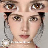 1 Pair Colored Contact Lenses Natural Brown Pupils Blue Eyes Contact lenses Gray Soft Contacts 14.50mm