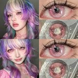 2pcs Blue Big Eyes Colored Contact Lenses Green Butterfly Series Lenses with Degree 0~-8.00 for Eyes Makeup Soft Pupils