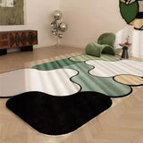 New Fabric Carpet Irregular Home Decoration Rugs Minimalist Color Block Bedroom Bedside Rug Comfortable Soft Living Room Carpets