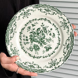 French Retro Rose Ceramic Dining Plate Afternoon Tea Dessert Cake Plate Tableware