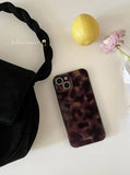 Retro Brown Amber Pattern Shockproof Protective Phone Cover Case for iPhone 16 15 14 13 12 11 Pro Max Plus
