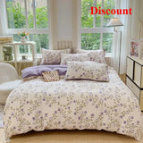 Ikeehome  Class A super soft jacquard cloud yarn cotton four-piece set, bed sheet, bed hat, quilt cover, student dormitory bed