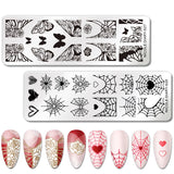 Halloween Nail Art Stamping Plate Drawing Template Butterfly Heart Wave Line Image Stencil Mold Nail Printing Tools