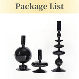 Modern Bubble Shaped Glass Candlestick Holder Set Taper Candle Stand Elegant Desktop Decoration for Party Living Room Banquet