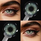 Iris Blue Prescription Colored Contact Lenses with Myopia Half Yearly Small Pupils Eye Contacts Natural Mekeup Lens