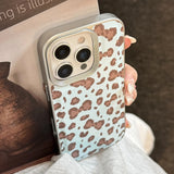 Stylish Bowknot Leopard Print Leather Texture Phone Case For iPhone 11 12 13 14 15 16 Pro Max Shockproof Protective Hard Cover