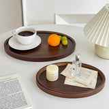 Decorative Serving Tray for Coffee Table and Home Decor Fruit Platter Round Wood Tray Serving Ware Food Dish Serving Platters