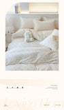 Princess Style Bedding Sets Ruffle Lace Bow Quilt Cover Romantic Print Bedclothes Home Decor Woman Girl Bedroom Duvet Cover 4pcs