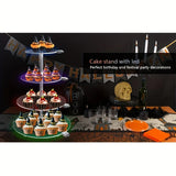 Ikeehome  4 Tier Round Acrylic Cupcake Stand, Clear Cupcake Tower Stand with Led, Premium Acrylic Dessert Stand for Wedding Birthday Baby
