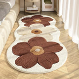 Ikeehome  Irregular Flower Bedside Carpet Cute Girl Long Carpet Three Flowers Creative Living Room Sofa Floor Mat Blanket Soft Foot Pad IG