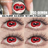 1 Pair Cosplay Demon Contact Lenses for Eyes Anime Lenses for Halloween Colorcon y2k Eye Contacts Cosmetic Red Softlens