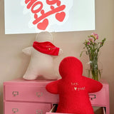Ikeehome  Red Valentine's Day throw pillow wedding room arrangement humanoid doll doll living room bed pillow pad for girls gift