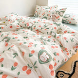 Ins Simple Flower Bed LinenTwin Full Queen King Size Bed Sheets Set  Adults Kids Floral Bed Comforter Sets Bed Duvets Kawaii