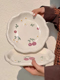 Creative Relief Hand-painted Tableware, Dinner Plate, Ceramic Rice Bowl, Soup Bowl, Kitchen Drinkware Set, Home Accessories