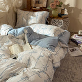 3/4PCS Red Butterfly Knot Bedding Set  Grid Cute Pony Printed Duvet Cover Set for Goth Girl Bedroom Decoration King Queen Size